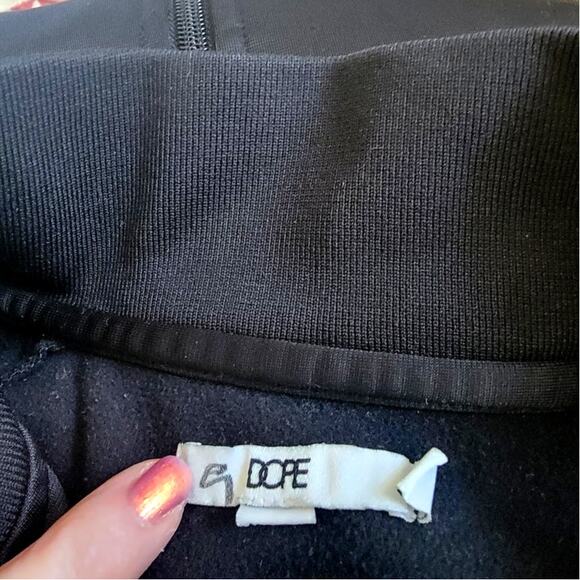 Dope Track Jacket Men’s XL Black Full Zip Retro Streetwear Logo Tape Retro - Picture 9 of 9